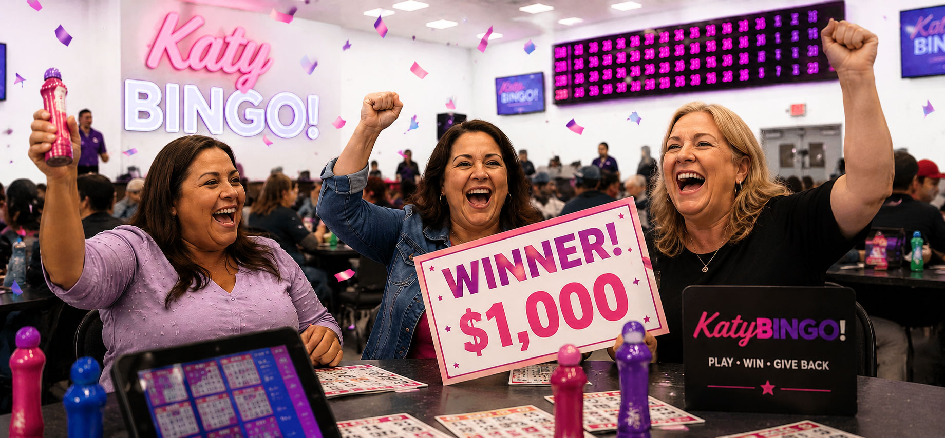 People winning bingo